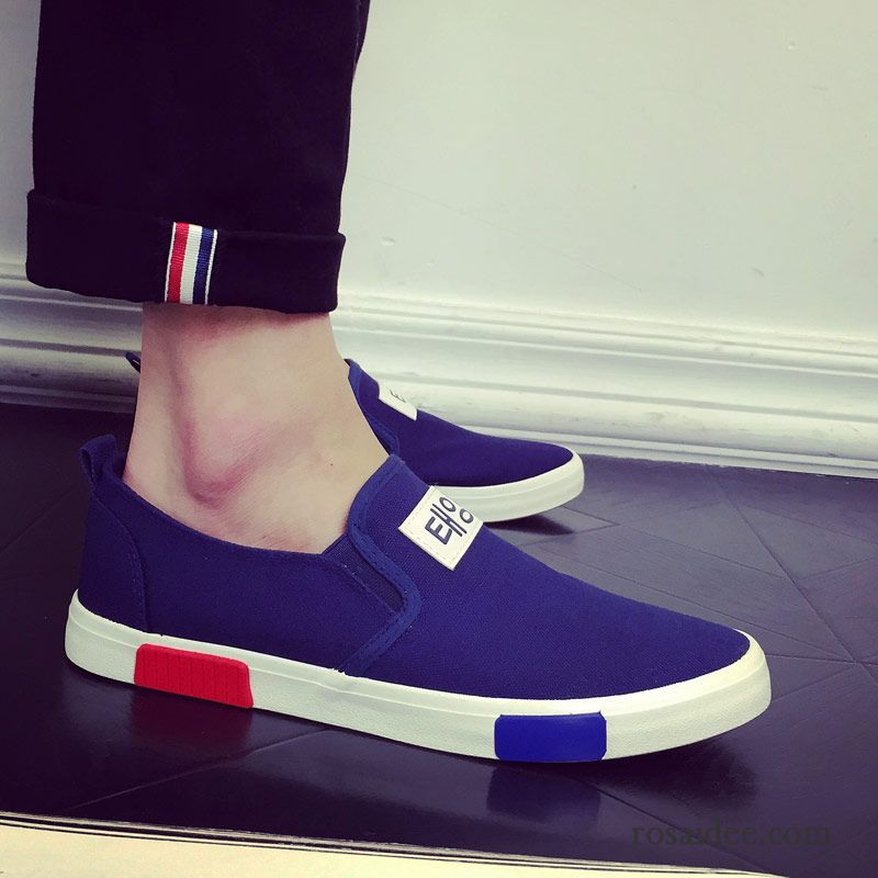 Herren Sportschuhe Klettverschluss Skaterschuhe Faul Feder Espadrille Trend Niedrig Slip-on Sommer Tuch Schuhe Herren Billig