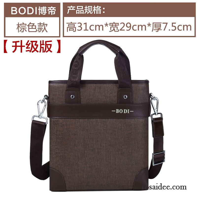 Herren Umhängetasche Leder Braun Herren Aktentasche Messenger-tasche Handtaschen Schultertaschen Freizeit Vertikaler Schnitt Leder Geschäft Günstig