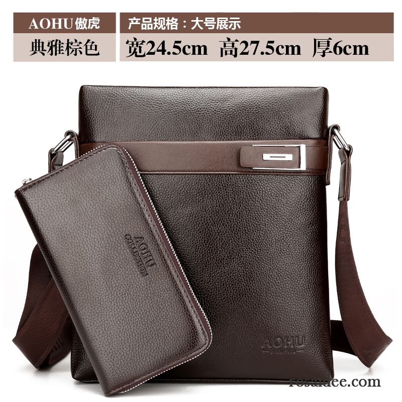 Herren Umhängetasche Leder Braun Messenger-tasche Taschen Geschäft Herren Rucksäck Freizeit Schultertaschen Leder Vertikaler Schnitt