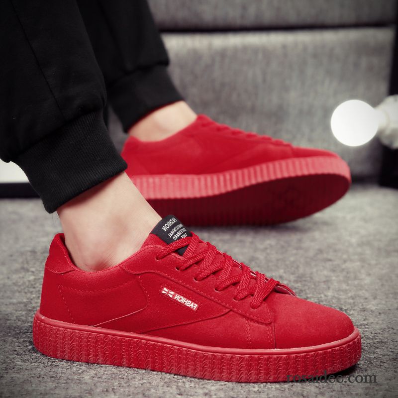 Herren Veloursleder Schuhe Casual Teenager Trend Allgleiches Herren Schuhe Tuch Schuhe Schüler Espadrille Feder Skaterschuhe Niedrig Billig