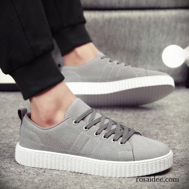 Herren Veloursleder Schuhe Casual Teenager Trend Allgleiches Herren Schuhe Tuch Schuhe Schüler Espadrille Feder Skaterschuhe Niedrig Billig