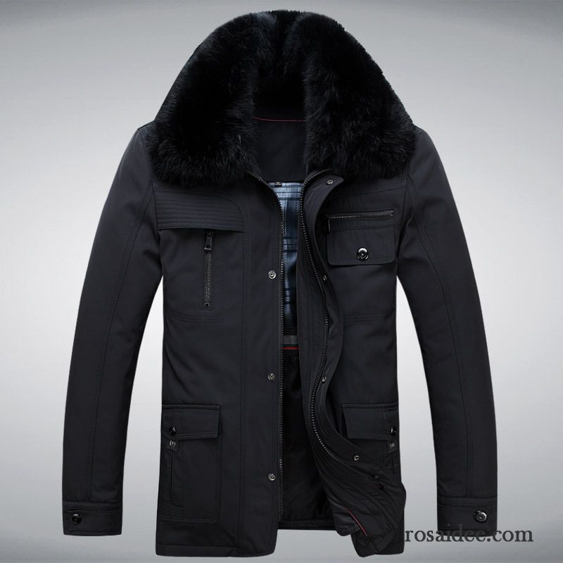 Herren Winterjacke Echtfell Neu Herren Daunenjacke Winter Überzieher Billig