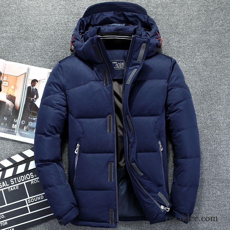 Herren Winterjacke Herren Winterkleidung Daunenjacke Rote Verdickung Langer Abschnitt Lose Warme Überzieher Rabatt