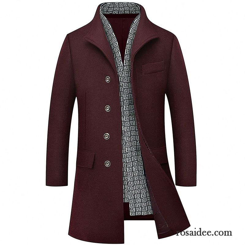 Herren Winterjacke Lang Herren Winterkleidung Wolle Langer Abschnitt Trend Schlank Herbst Jugend Überzieher Mäntel Verkaufen