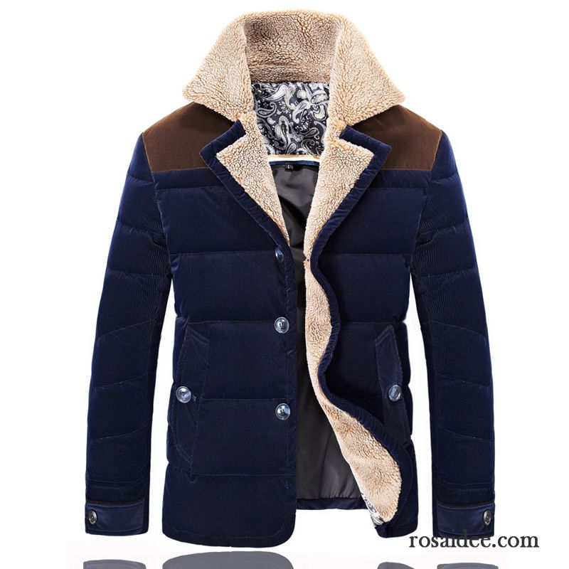 Herren Winterjacke Rot Stehkragen Trend Herbst Überzieher Lange Ärmel Winter Draussen Anzüg Verdickung Daunenjacke Herren Allgleiches Kaufen