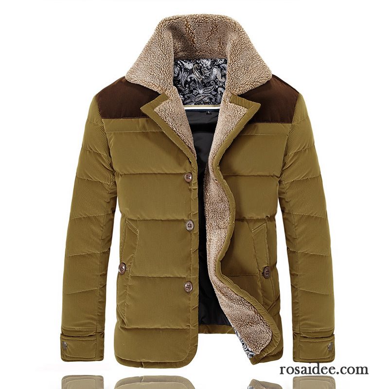 Herren Winterjacke Rot Stehkragen Trend Herbst Überzieher Lange Ärmel Winter Draussen Anzüg Verdickung Daunenjacke Herren Allgleiches Kaufen