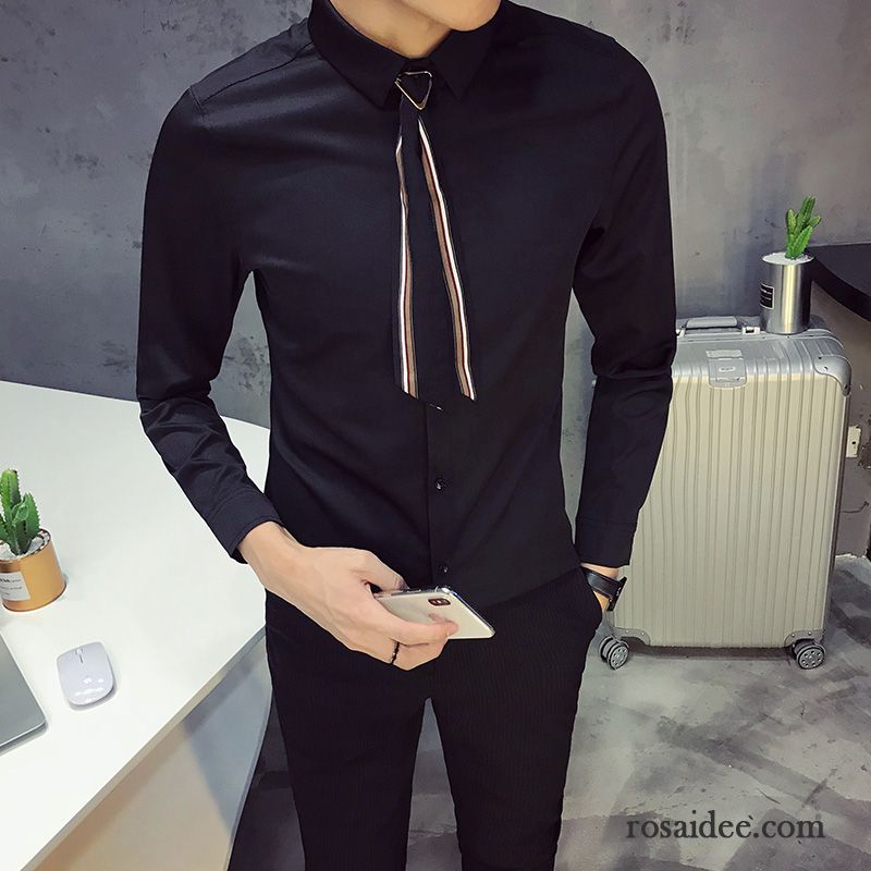 Herrenhemden Kurzarm Bügelfrei Trend Freizeit Hemden Schlank Herren Lange Ärmel Schwarz Herbst Mantel Schüler Ultra Weiß Billig