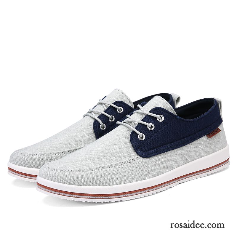 Herrenschuhe Sportlich Trend Skaterschuhe Schüler Atmungsaktiv Feder Denim Casual Schnürung Espadrille Herren Große Größe Billig