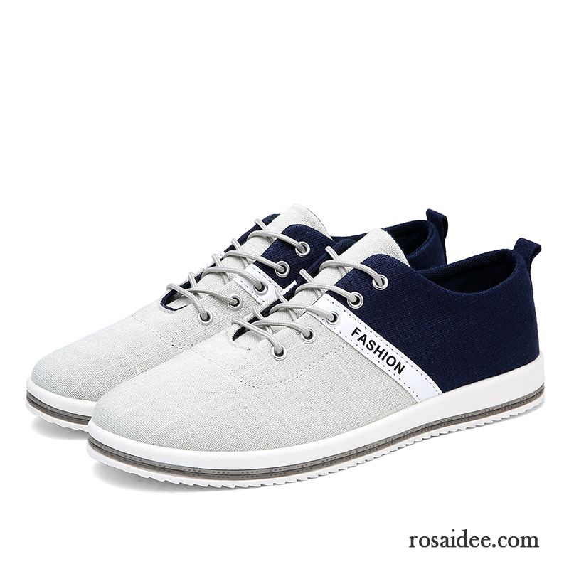 Herrenschuhe Sportlich Trend Skaterschuhe Schüler Atmungsaktiv Feder Denim Casual Schnürung Espadrille Herren Große Größe Billig