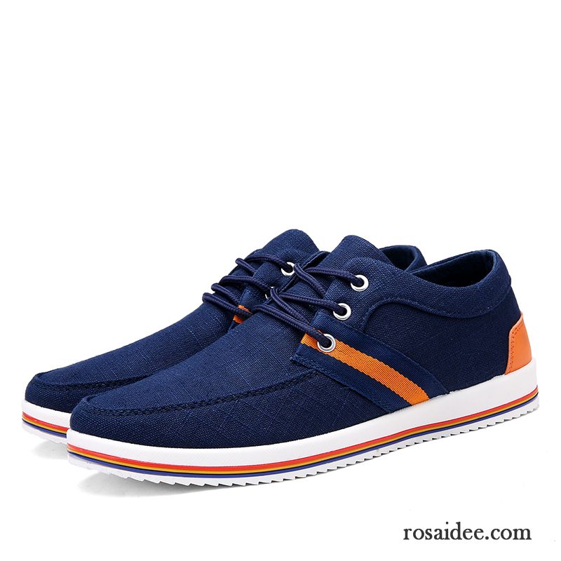 Herrenschuhe Sportlich Trend Skaterschuhe Schüler Atmungsaktiv Feder Denim Casual Schnürung Espadrille Herren Große Größe Billig