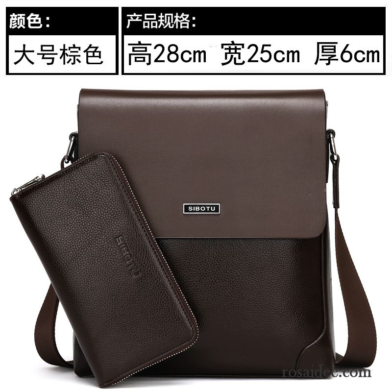 Hochwertige Aktentasche Leder Herren Aktentasche Rucksäck Taschen Freizeit Messenger-tasche Leder Trend Schultertaschen Vertikaler Schnitt Herren Geschäft Günstig