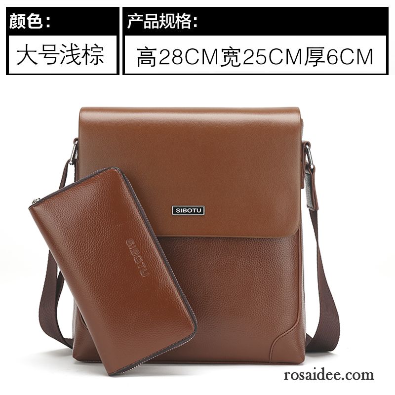 Hochwertige Aktentasche Leder Herren Aktentasche Rucksäck Taschen Freizeit Messenger-tasche Leder Trend Schultertaschen Vertikaler Schnitt Herren Geschäft Günstig