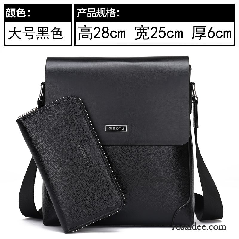 Hochwertige Aktentasche Leder Herren Aktentasche Rucksäck Taschen Freizeit Messenger-tasche Leder Trend Schultertaschen Vertikaler Schnitt Herren Geschäft Günstig