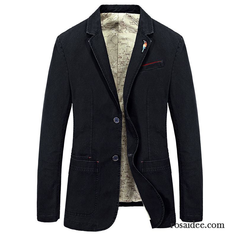 Hochzeitsblazer Blau Feder Anzüg Große Größe Überzieher Herren Herbst Freizeit Rein Lose Blazer Baumwolle Kostüm Jugend Kaufen