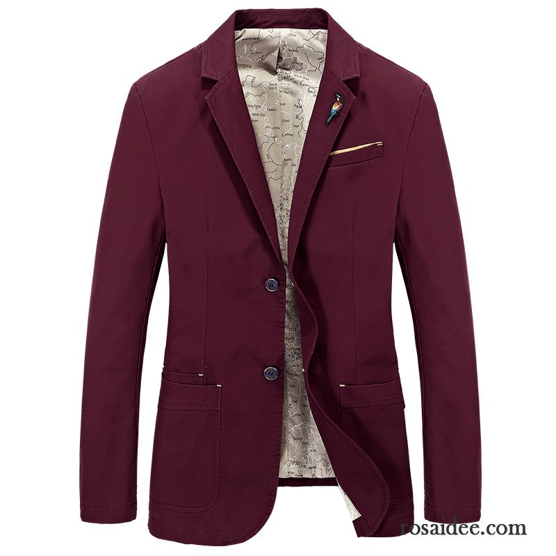 Hochzeitsblazer Blau Feder Anzüg Große Größe Überzieher Herren Herbst Freizeit Rein Lose Blazer Baumwolle Kostüm Jugend Kaufen