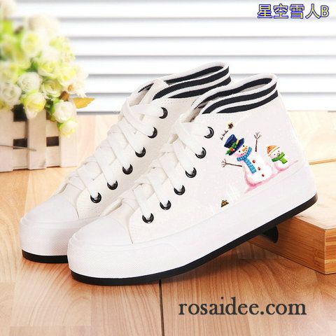 Hohe Mode Schuhe Damen Herbst Dicke Sohle Tuch Schuhe Flache Schüler Plateauschuhe Damen Skaterschuhe Feder Langschaft Casual Günstig