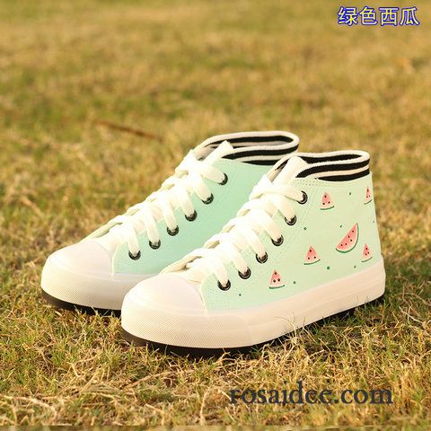 Hohe Mode Schuhe Damen Herbst Dicke Sohle Tuch Schuhe Flache Schüler Plateauschuhe Damen Skaterschuhe Feder Langschaft Casual Günstig