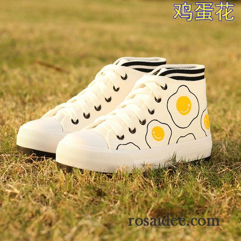 Hohe Mode Schuhe Damen Herbst Dicke Sohle Tuch Schuhe Flache Schüler Plateauschuhe Damen Skaterschuhe Feder Langschaft Casual Günstig