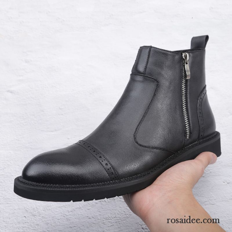 Hohe Schnürstiefel Herren Kurze Stiefel Spitze Reißverschluss Trend Retro Herren Mode England Neue Casual Martin Stiehlt Verkaufen