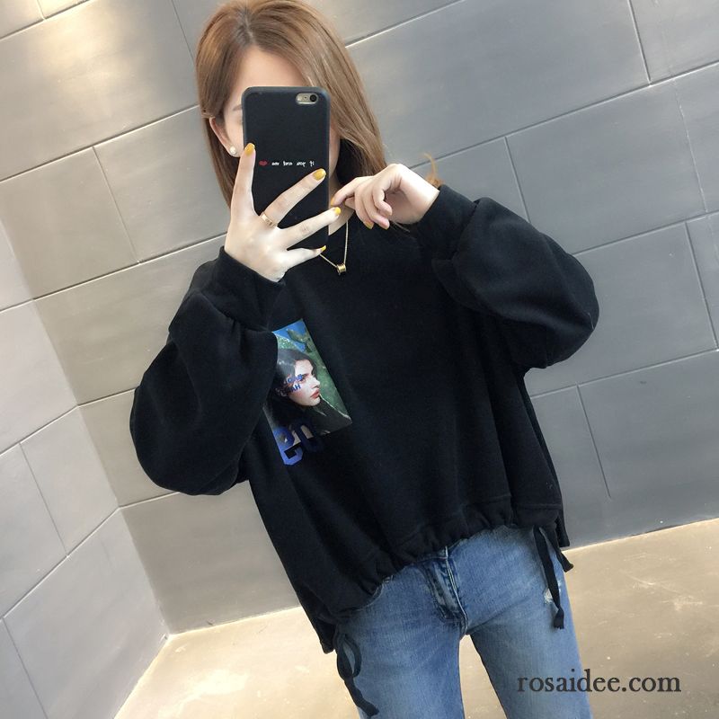 Hoodie Damen Dünn Lose Überzieher Neu Herbst Trend Dunkelrosa