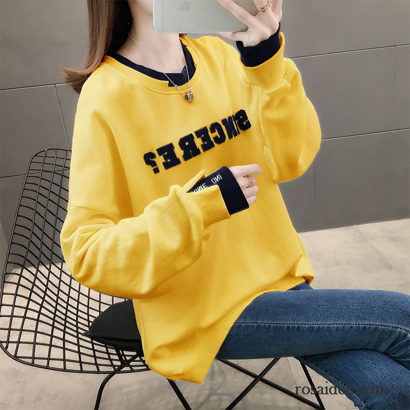 Hoodie Damen Feder Herbst Mantel Dünn Trend Hoodies Gelb