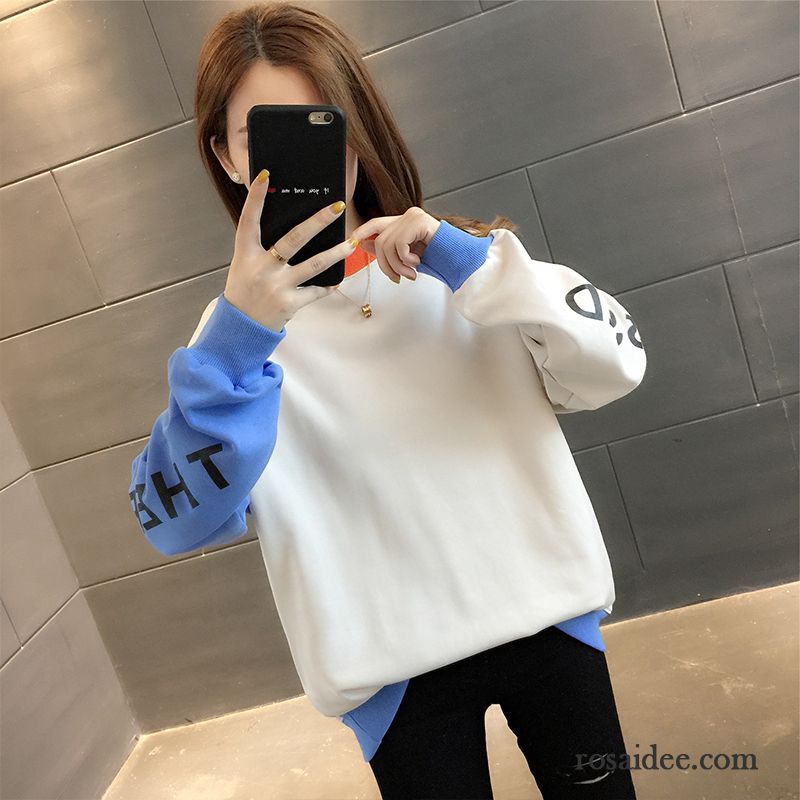 Hoodie Damen Herbst Neu Hoodies Kleiner Stil Dünn Kurzer Absatz Blau