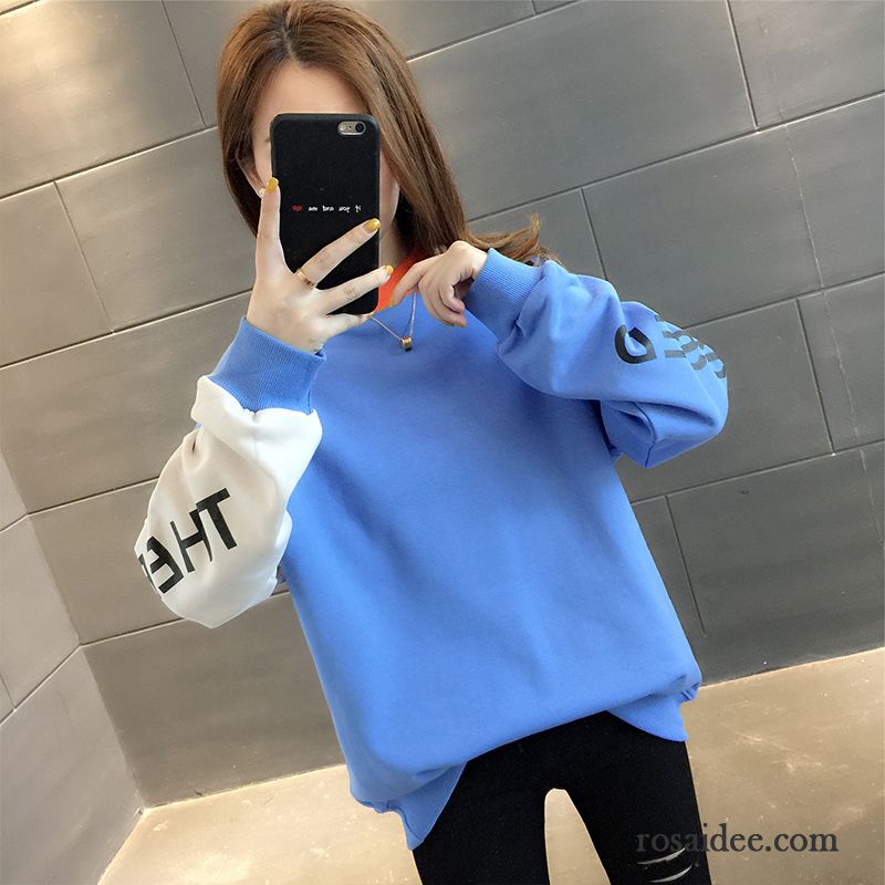 Hoodie Damen Herbst Neu Hoodies Kleiner Stil Dünn Kurzer Absatz Blau