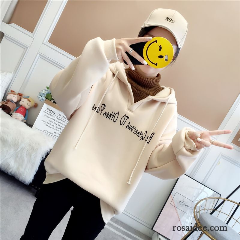 Hoodie Damen Herbst Neu Trend Schüler Verdickung Hoodies Gelb