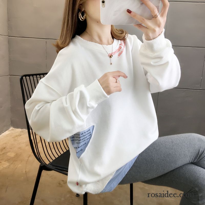 Hoodie Damen Lose Allgleiches Feder Überzieher Trend Dünn Gelb