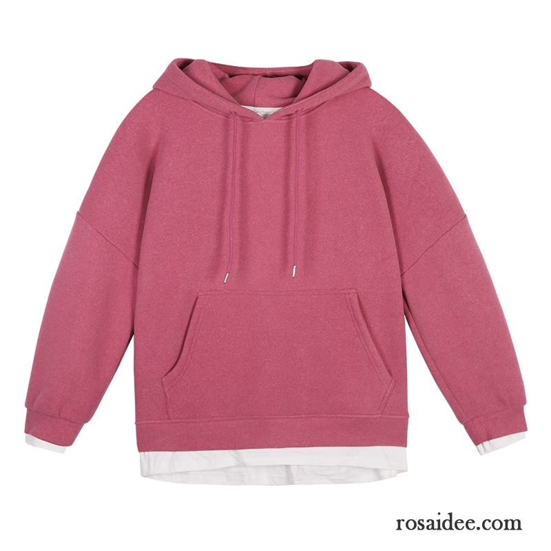 Hoodie Damen Lose Mantel Schüler Mit Kapuze Winter Verdickung Purpur Lila