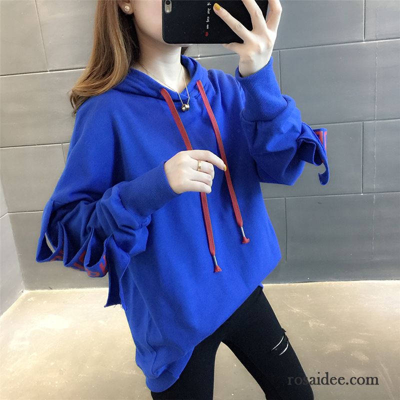 Hoodie Damen Neu Überzieher Hoodies Trend Herbst Ultra Blau