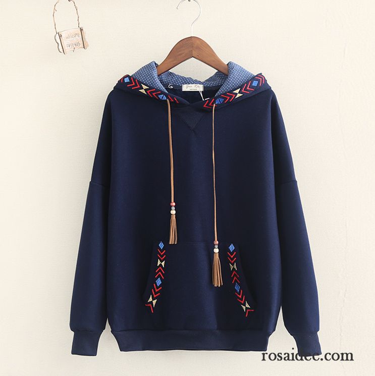 Hoodie Damen Schüler Hoodies Groß Trend Überzieher Herbst Marineblau