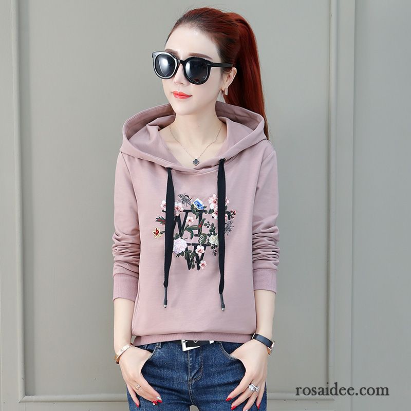 Hoodie Damen Trend Feder Blume Kurzer Absatz Mit Kapuze Mantel Rot