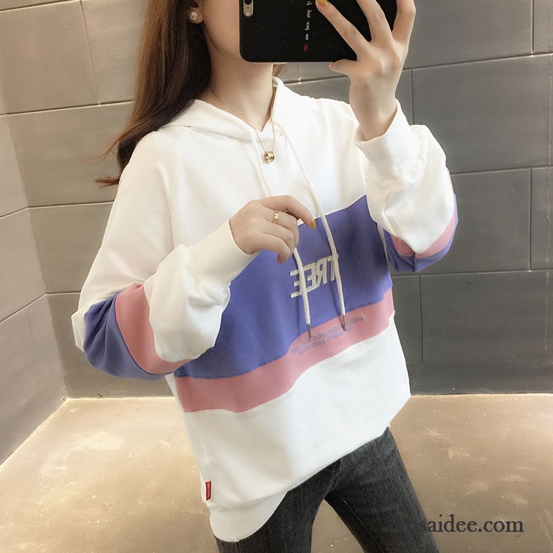 Hoodie Damen Trend Feder Hoodies Überzieher Mantel Lose Weiß