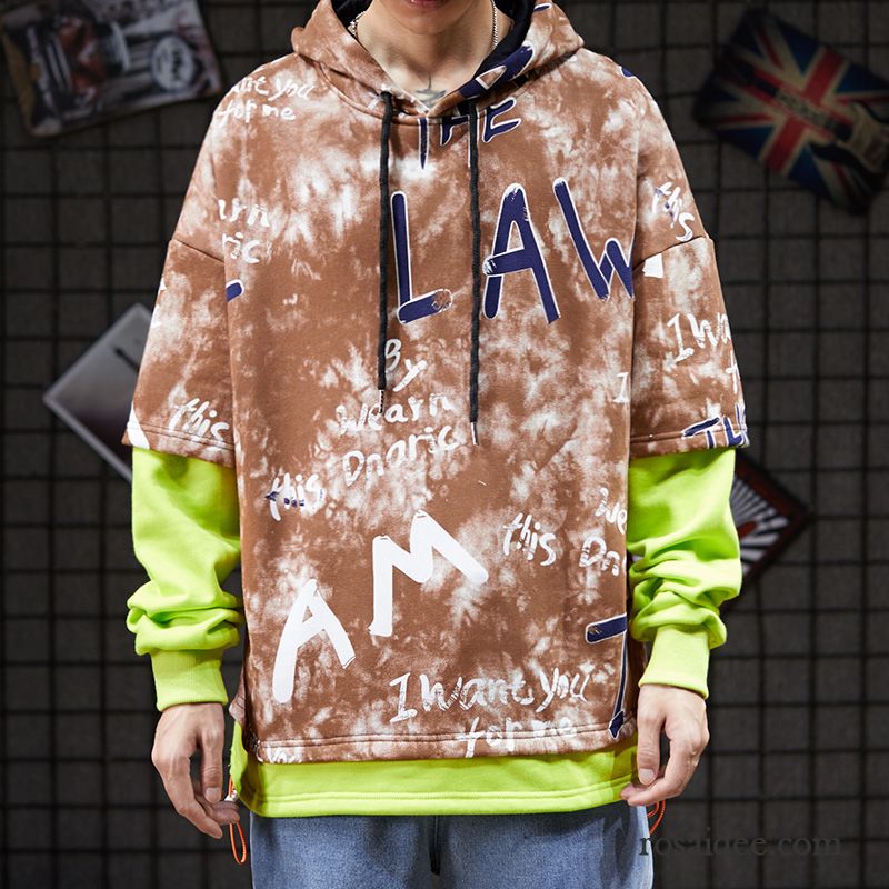 Hoodie Herren Graffiti Trend Überzieher Mit Kapuze Hoodies Herbst Grau