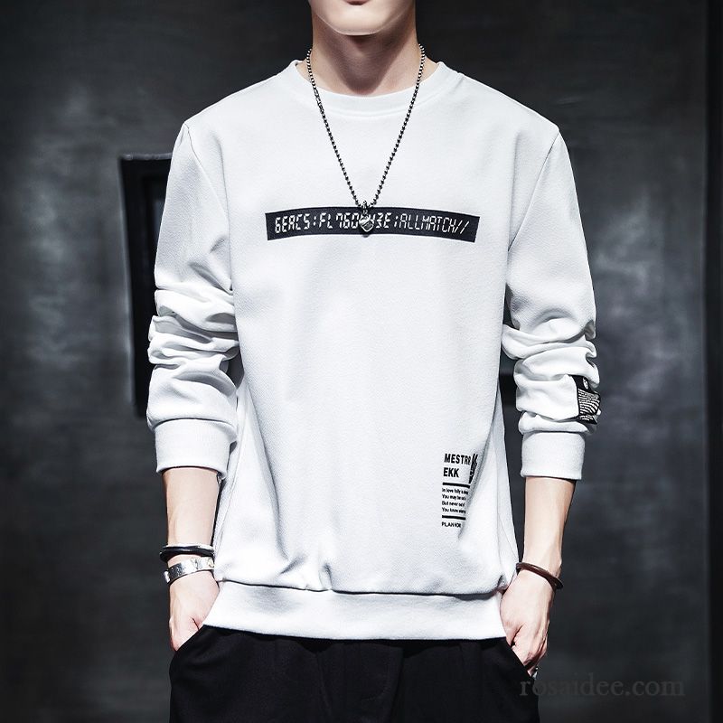 Hoodie Herren Herbst Lange Ärmel Drucken Neu Lose Trend Weiß