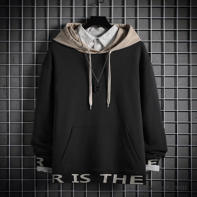 Hoodie Herren Hoodies Warme Große Größe Mit Kapuze Lose Trend Rot