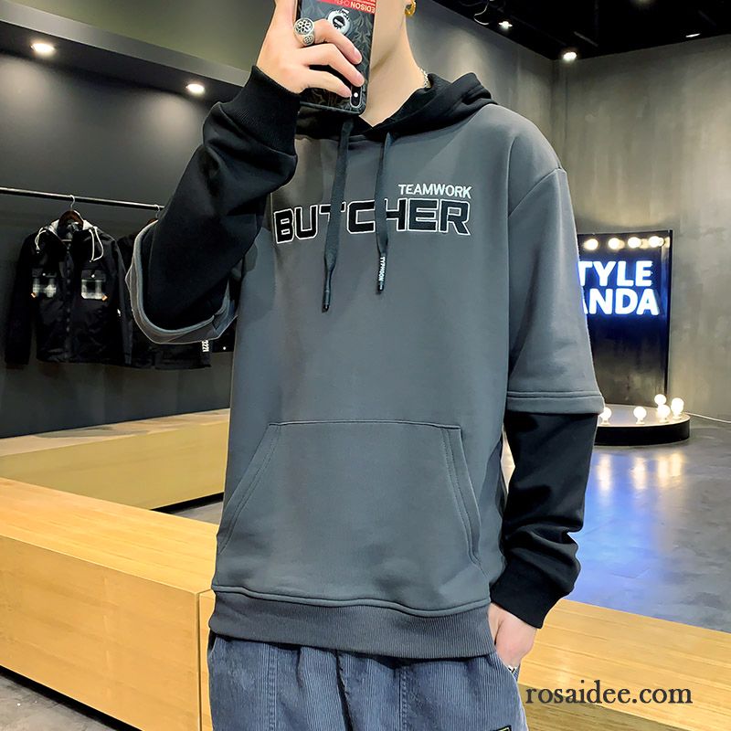 Hoodie Herren Mit Kapuze Mantel Feder Schlank Hoodies Neu Schwarz