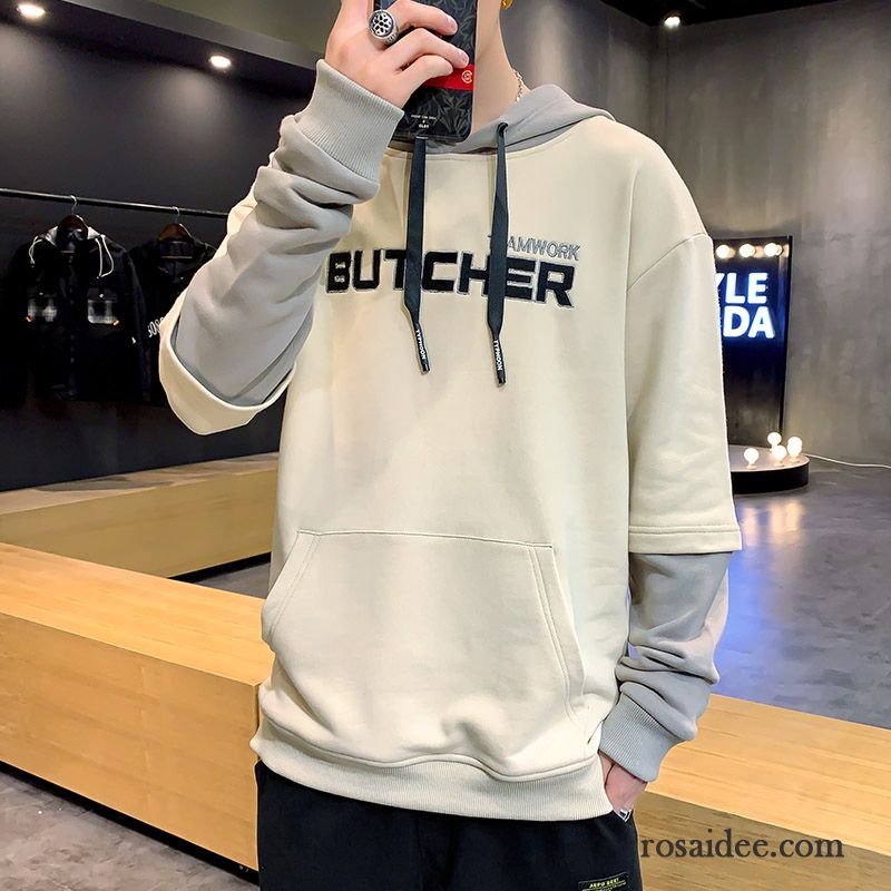 Hoodie Herren Mit Kapuze Mantel Feder Schlank Hoodies Neu Schwarz