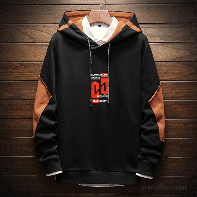 Hoodie Herren Trend Hoodies Mit Kapuze Spleißen Lange Ärmel Schüler Gelb