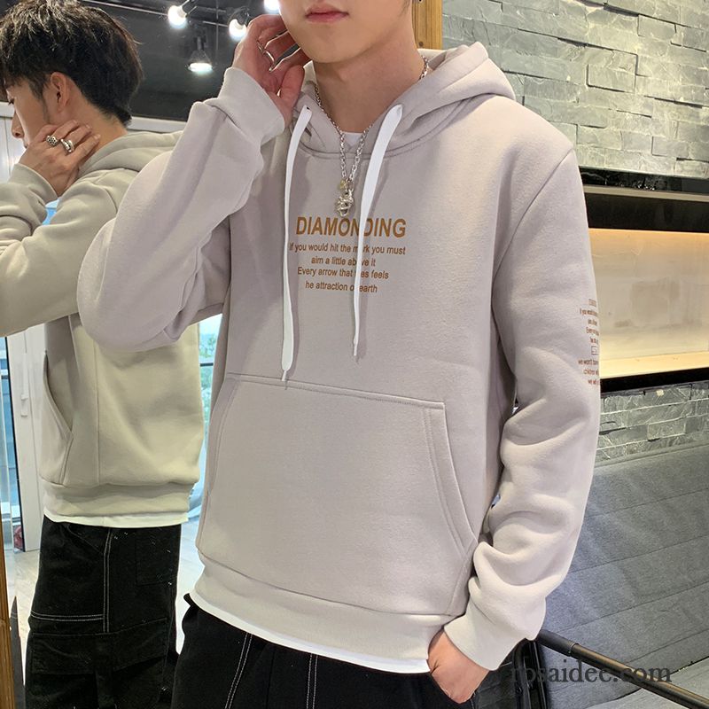 Hoodie Herren Trend Mode T-shirts Hoodies Persönlichkeit Unteres Hemd Grau