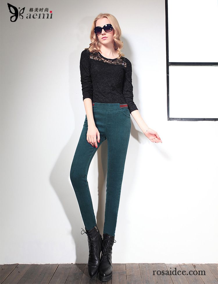 Hose Hellblau Damen Elastisch Trend Dünn Outwear Große Größe Leggings Unter Winter Herbst Plus Samt Damen Verkaufen