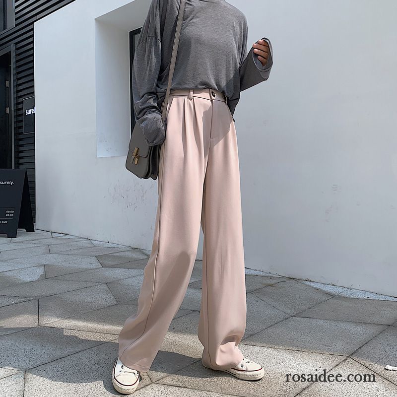 Hosen Damen Freizeit Gerade Allgleiches Sommer Dünn Hohe Taille Rot