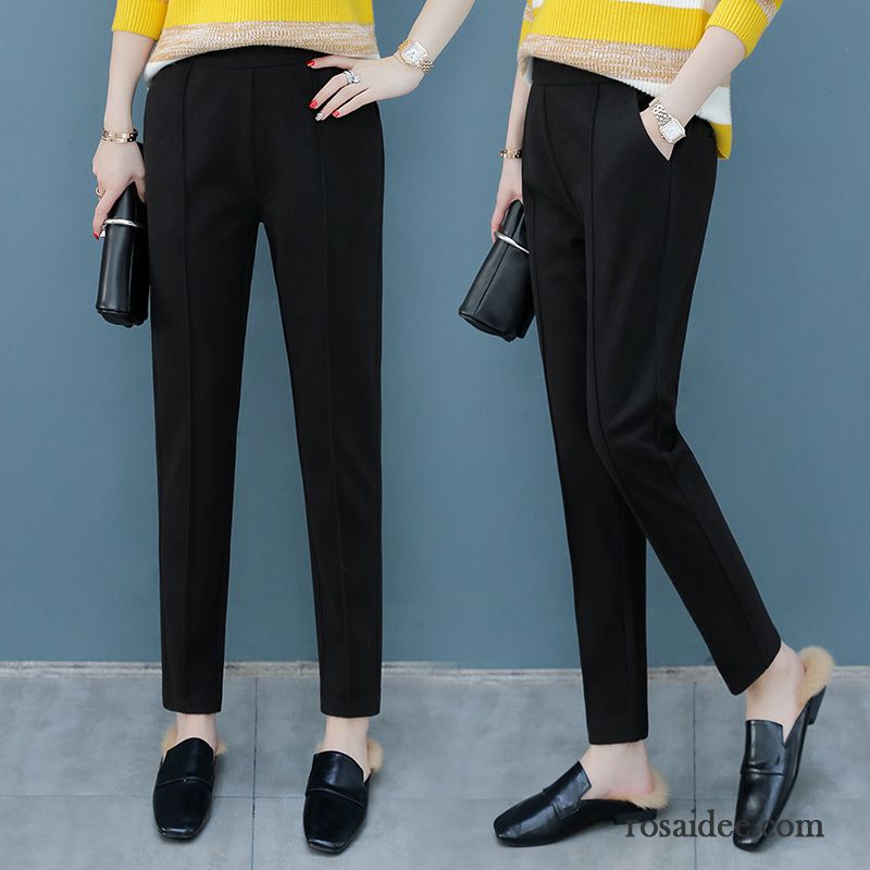 Hosen Damen Herbst Schmales Bein Mäntel Wolle Harlan Freizeit Winter Karamell Farbe