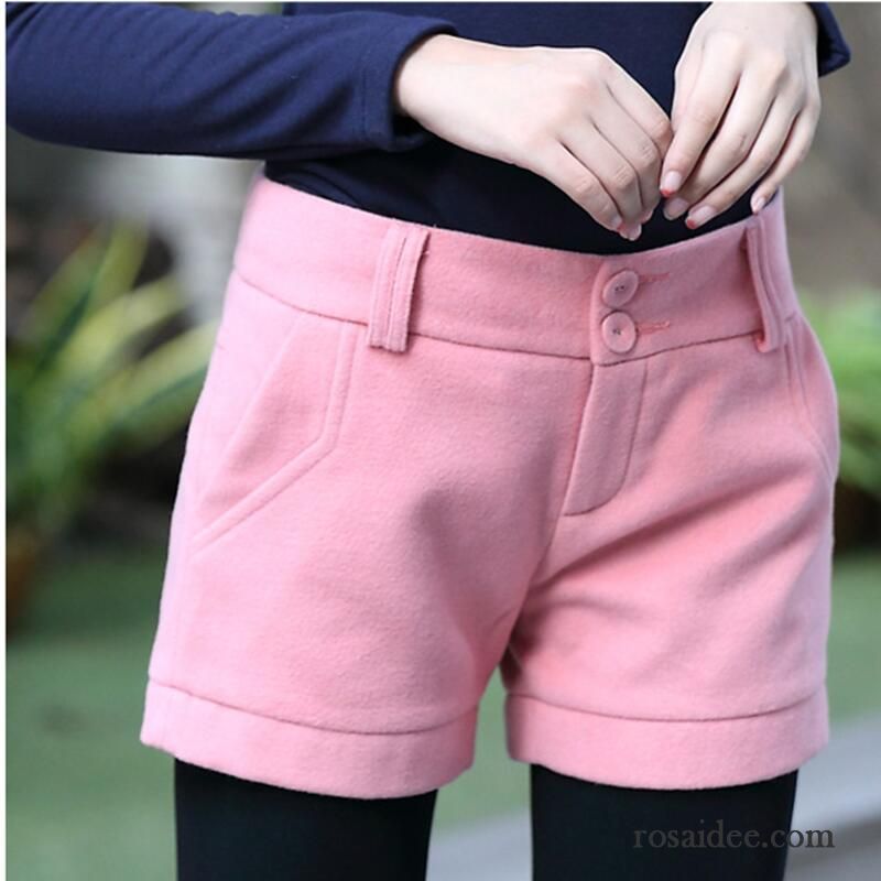 Hosen Marken Damen Große Größe Verdickung Winter Weites Bein Lose Herbst Hohe Taille Kurze Hose Freizeit Trend Damen Outwear Mäntel Wolle Günstig