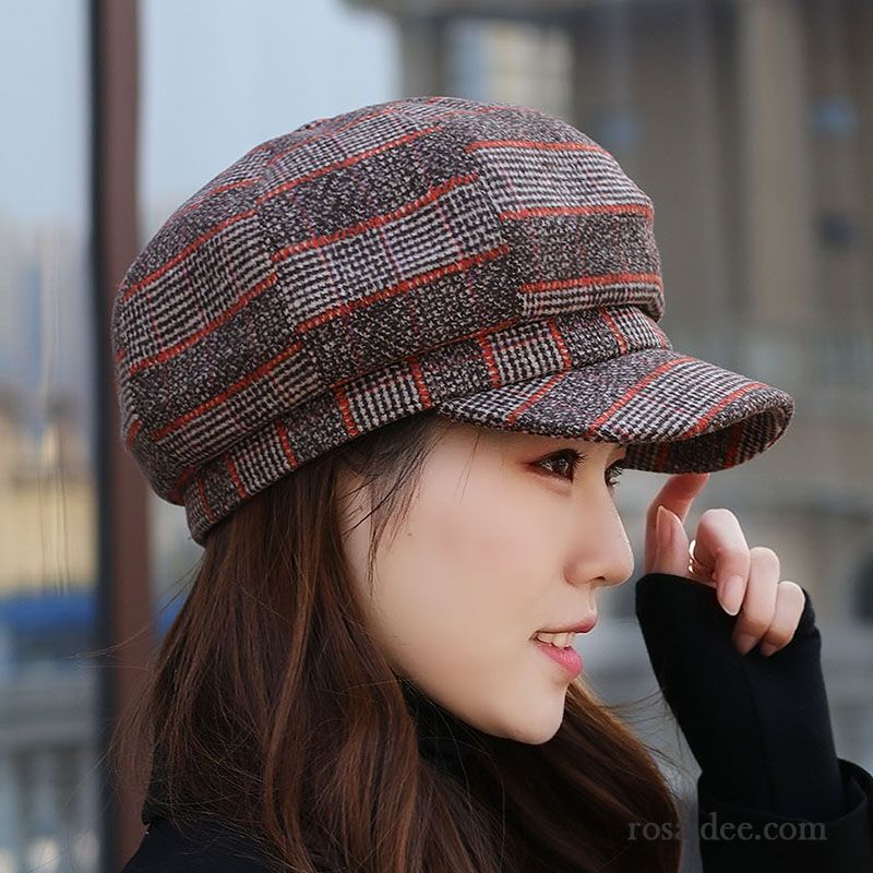 Hüte / Caps Damen Frühling Mode Winter Trend England All Match Schwarz