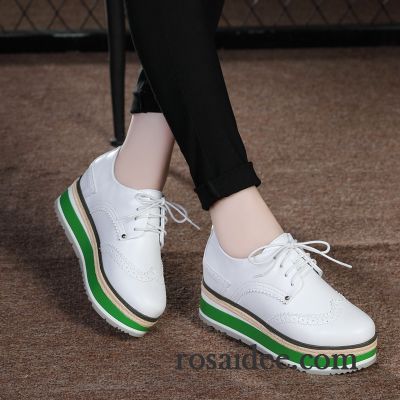 Italienische Schuhe Marken Dicke Sohle Erhöht Feder Damen Schuhe Schnürschuhe Retro Lederschuhe England Echtleder Trend Günstig