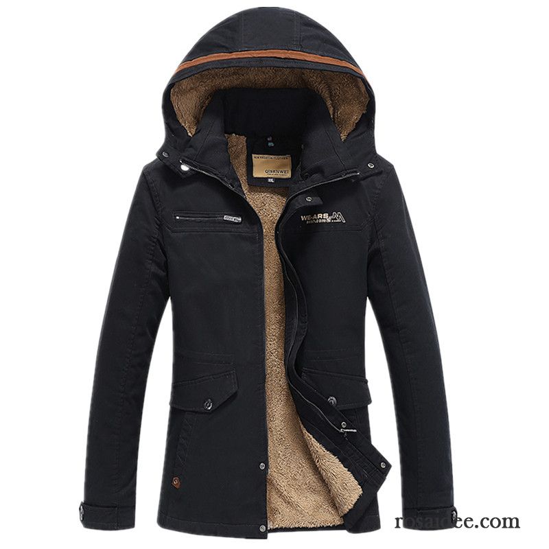 Jacke Fell Männer Große Größe Verdickung Überzieher Langer Abschnitt Baumwolle Herren Freizeit Winter Jacke Herbst Plus Samt Rein Waschen Günstig