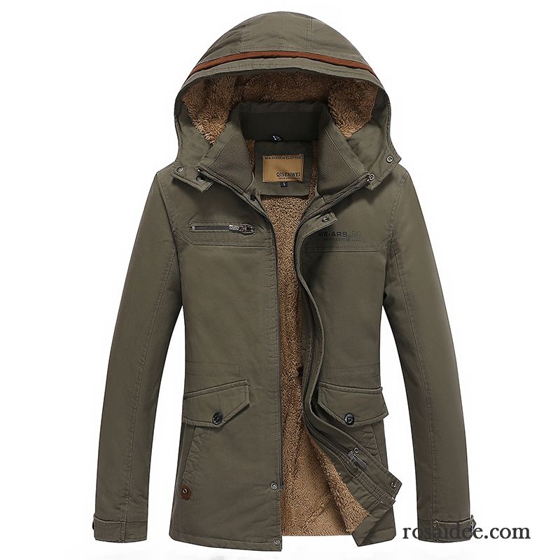 Jacke Fell Männer Große Größe Verdickung Überzieher Langer Abschnitt Baumwolle Herren Freizeit Winter Jacke Herbst Plus Samt Rein Waschen Günstig