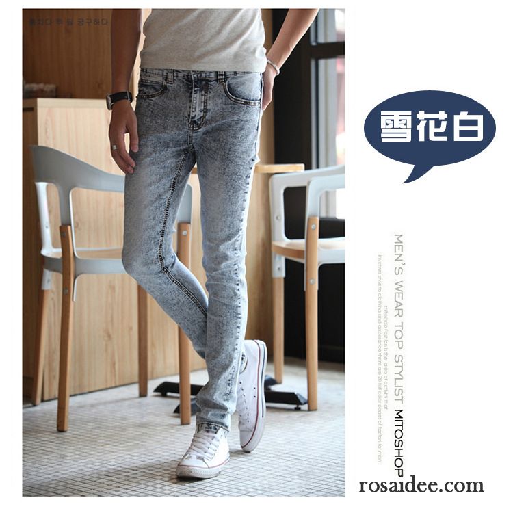 Jeans Beschichtet Herren Hose Schlank Trend Jeans Sommer Lange Licht Herren Dünn Günstig